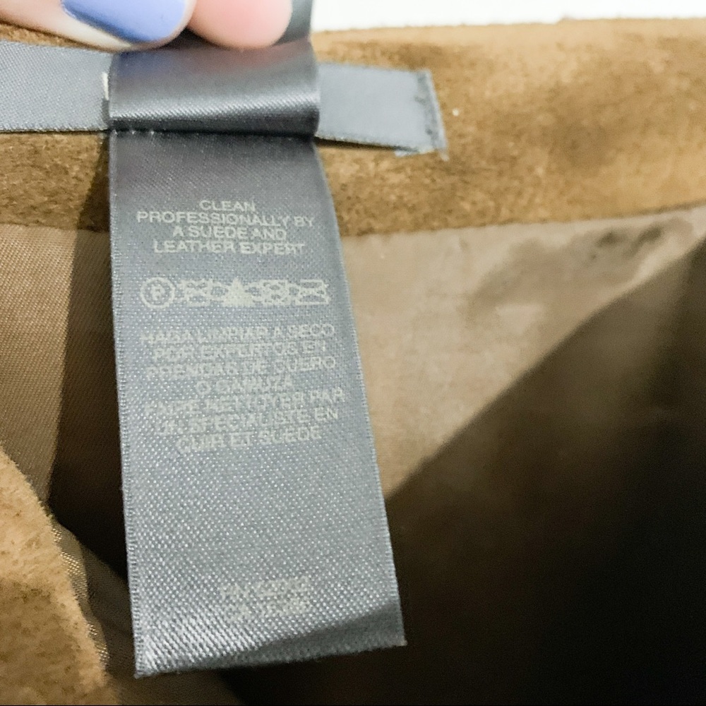 Liz Claiborne Suede Brown A-Line Skirt - Picture 4 of 10